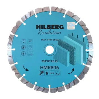 Изображение товара Алмазный диск для резки бетона и камня Hilberg Revolution 230 мм Изображение товара Алмазный диск для резки бетона и камня Hilberg Revolution 230 мм
