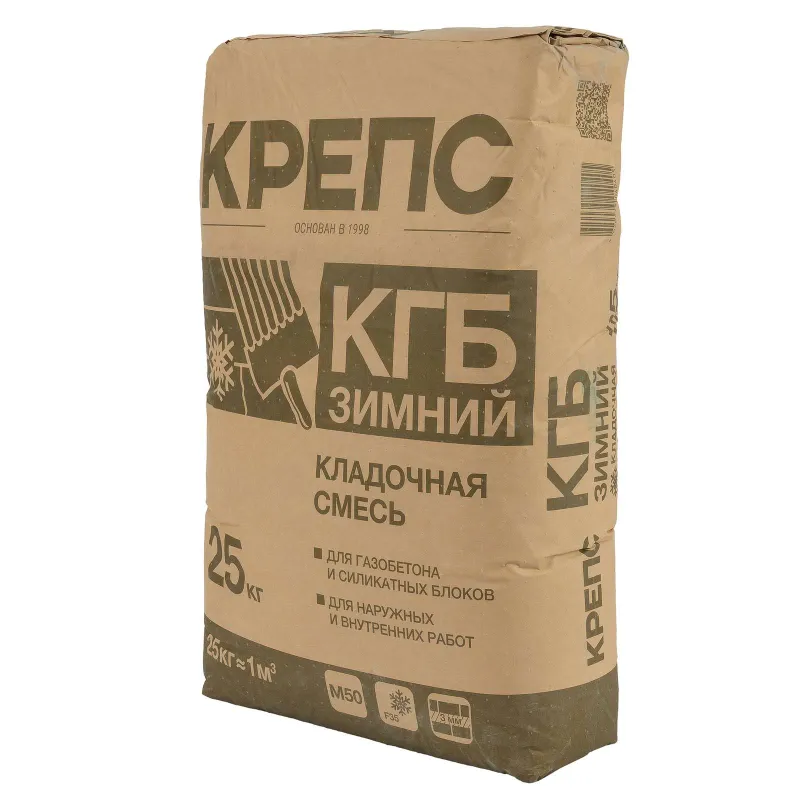 Смесь кладочная Крепс КГБ М-50 зимняя -10°С 25кг_1