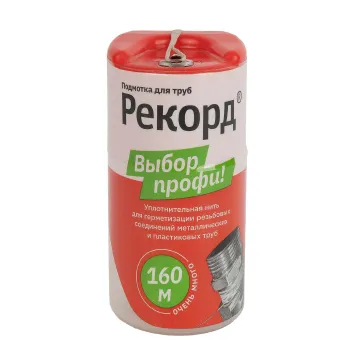 Изображение товара Нить для герметизации резьбы Рекорд 160 м для труб и соединений Изображение товара Нить для герметизации резьбы Рекорд 160 м для труб и соединений