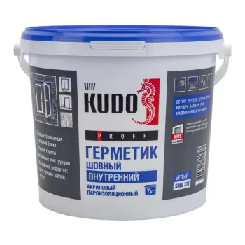 Изображение товара Герметик акриловый пароизоляционный внутренний Kudo белый 7 кг Изображение товара Герметик акриловый пароизоляционный внутренний Kudo белый 7 кг