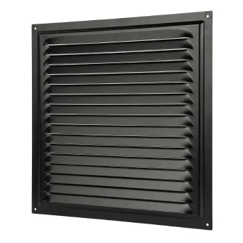 Изображение товара Решетка вентиляционная металлическая с сеткой 300х300 мм черная Era Изображение товара Решетка вентиляционная металлическая с сеткой 300х300 мм черная Era