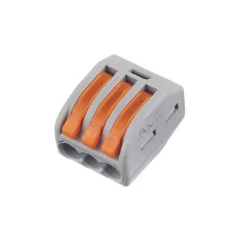 Изображение товара Клемма строительно-монтажная Wago 222-413 3-х проводная 0,2-4 мм² с рычажком, 4 шт/уп Изображение товара Клемма строительно-монтажная Wago 222-413 3-х проводная 0,2-4 мм² с рычажком, 4 шт/уп