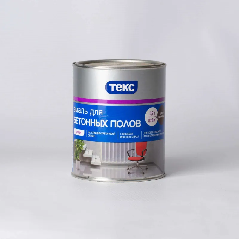 Эмаль для бетонных полов Текс красно-коричневая 0,9 л_1