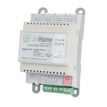 Коммутатор на DIN-рейку с passive POE out. JetHome ES1 Ethernet 10/100 Мбит/с, 5 портов