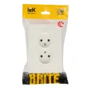 Розетка двухместная без заземления Brite белая IP20 IEK_5
