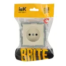 Механизм розетки без заземления Brite бежевая IP20 IEK_5