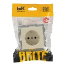 Механизм розетки с заземлением Brite бежевая IP20 IEK_5