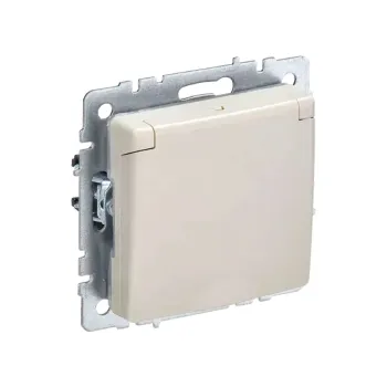 Изображение товара Механизм розетки с заземлением Brite бежевая IP44 IEK Изображение товара Механизм розетки с заземлением Brite бежевая IP44 IEK