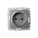 Механизм розетки без заземления Brite сталь IP20 IEK_2