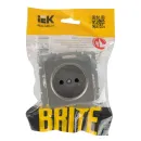 Механизм розетки без заземления Brite сталь IP20 IEK_5