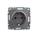 Механизм розетки с заземлением Brite сталь IP20 IEK_2