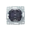 Механизм розетки с заземлением со шторками и крышкой Brite сталь IP44 IEK_4