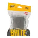 Механизм розетки с заземлением со шторками и крышкой Brite сталь IP44 IEK_6