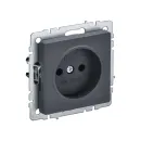 Механизм розетки без заземления Brite графит IP20 IEK_1