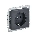 Механизм розетки с заземлением Brite графит IP20 IEK_1
