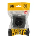 Механизм розетки с заземлением Brite графит IP20 IEK_5