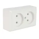 Розетка двухместная накладная без заземления Хит белая IP20 Systeme Electric_1