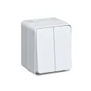 Выключатель двухклавишный накладной AtlasDesign белый IP54 Systeme Electric_1