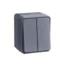 Выключатель двухклавишный накладной AtlasDesign антрацит IP54 Systeme Electric_1