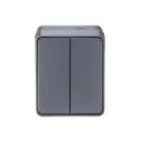 Выключатель двухклавишный накладной AtlasDesign антрацит IP54 Systeme Electric_2