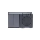 Блок выключателя двухклавишный и розетка с крышкой AtlasDesign антрацит IP54 Systeme Electric_2
