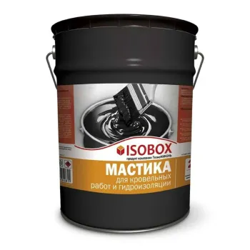 Изображение товара Мастика кровельная гидроизоляционная Изобокс 22 кг для кровли и фундаментов Изображение товара Мастика кровельная гидроизоляционная Изобокс 22 кг для кровли и фундаментов