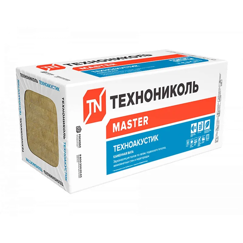 Утеплитель 1200х600х100 мм ТЕХНОНИКОЛЬ Техноакустик 45 кг/м³ 2,8 м²_1