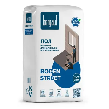Изображение товара Пол наливной универсальный Bergauf Boden Street М300 25кг Изображение товара Пол наливной универсальный Bergauf Boden Street М300 25кг