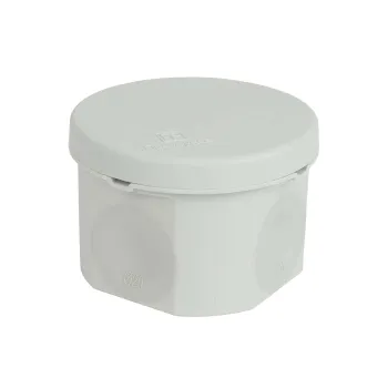 Изображение товара Круглая распределительная коробка Промрукав IP66 70х50 серый Изображение товара Круглая распределительная коробка Промрукав IP66 70х50 серый