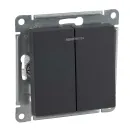Механизм выключателя двухклавишный с подсветкой AtlasDesign базальт IP20 Systeme Electric_1