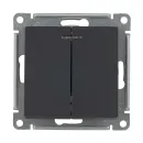 Механизм выключателя двухклавишный с подсветкой AtlasDesign базальт IP20 Systeme Electric_2