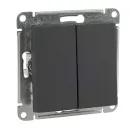 Механизм переключателя проходного двухклавишный AtlasDesign базальт IP20 Systeme Electric_1