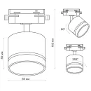Светильник трековый Ritter GX53 поворотный цилиндр 85х80 мм черный_2