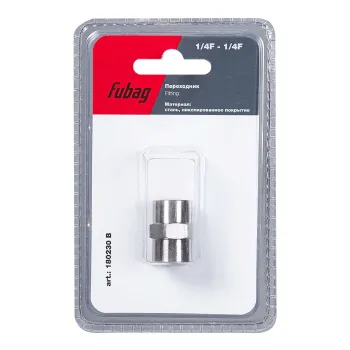 Изображение товара Переходник Fubag 1/4"F - 1/4"F для газовых и воздушных систем Изображение товара Переходник Fubag 1/4"F - 1/4"F для газовых и воздушных систем