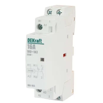 Изображение товара Модульный контактормодульный DEKraft 16А 1НО+1НЗ для автоматизации и электроснабжения Изображение товара Модульный контактормодульный DEKraft 16А 1НО+1НЗ для автоматизации и электроснабжения