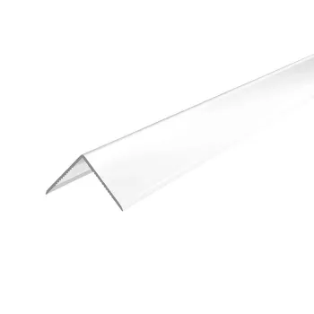Изображение товара Уголок ПВХ белый глянцевый 15х15х2700 мм для оформления и защиты углов Изображение товара Уголок ПВХ белый глянцевый 15х15х2700 мм для оформления и защиты углов