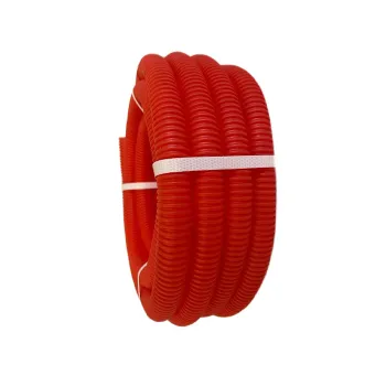 Изображение товара Цветная гофрированная трубка D24 красная 10 м для электропроводки Изображение товара Цветная гофрированная трубка D24 красная 10 м для электропроводки