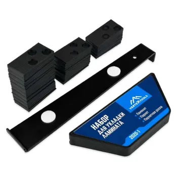 Изображение товара Набор для укладки ламината VertexTools с клиньями и подбойником Изображение товара Набор для укладки ламината VertexTools с клиньями и подбойником