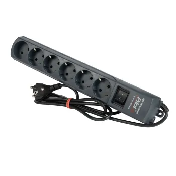Изображение товара Фильтр сетевой Pilot 5 розеток с заземлением, 2200Вт, 1,8 м кабель Изображение товара Фильтр сетевой Pilot 5 розеток с заземлением, 2200Вт, 1,8 м кабель