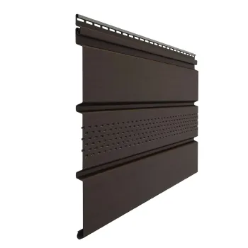 Изображение товара Софит ПВХ Docke Standard Т4 с центральной перфорацией 3 м коричневый Изображение товара Софит ПВХ Docke Standard Т4 с центральной перфорацией 3 м коричневый