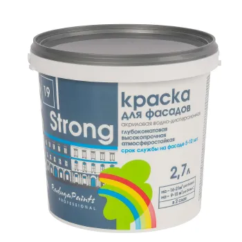 Изображение товара Глубокоматовая фасадная краска Радуга 2.7л для внешних и внутренних работ Изображение товара Глубокоматовая фасадная краска Радуга 2.7л для внешних и внутренних работ