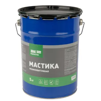Изображение товара Мастика резинобитумная Знак Равенства 5 кг для кровли и фундаментов Изображение товара Мастика резинобитумная Знак Равенства 5 кг для кровли и фундаментов