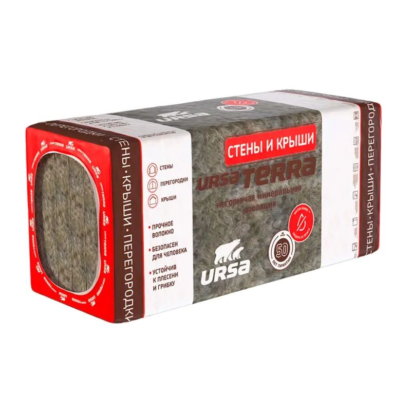 Утеплитель 1200х610х50 мм URSA Terra 37 7,6 м²_1