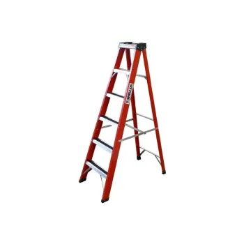 Изображение товара Стремянка стеклопластиковая 5 ступеней с органайзером Алюмет 1,73м надежная и безопасная Изображение товара Стремянка стеклопластиковая 5 ступеней с органайзером Алюмет 1,73м надежная и безопасная