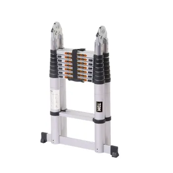 Изображение товара Телескопическая лестница-стремянка TDM 10 ступеней 3,2м, легкая и надежная Изображение товара Телескопическая лестница-стремянка TDM 10 ступеней 3,2м, легкая и надежная