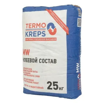 Изображение товара Штукатурно-клеевая смесь для минеральной ваты Termokreps MW 25 кг Изображение товара Штукатурно-клеевая смесь для минеральной ваты Termokreps MW 25 кг