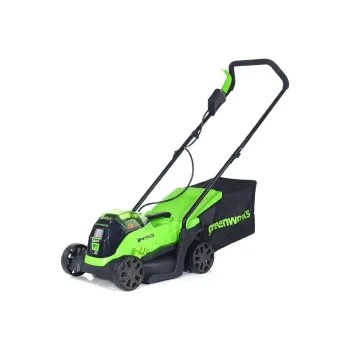 Изображение товара Аккумуляторная газонокосилка Greenworks G24LM33K2 2 Ач для ровного газона Изображение товара Аккумуляторная газонокосилка Greenworks G24LM33K2 2 Ач для ровного газона