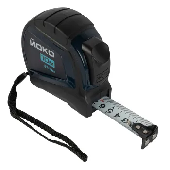 Изображение товара Рулетка 10мх25мм Йоко с автостопом магнитным зацепом и двусторонней разметкой Изображение товара Рулетка 10мх25мм Йоко с автостопом магнитным зацепом и двусторонней разметкой