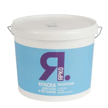 Изображение товара Ярко латексная краска для стен и потолков 6 кг белая моющаяся Изображение товара Ярко латексная краска для стен и потолков 6 кг белая моющаяся