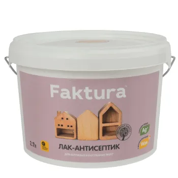 Изображение товара Бесцветный акриловый лак Faktura 2,7 л для дерева без запаха Изображение товара Бесцветный акриловый лак Faktura 2,7 л для дерева без запаха